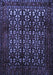 Machine Washable Persian Blue Traditional Rug, wshtr2243blu