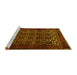 Sideview of Machine Washable Persian Yellow Traditional Rug, wshtr2243yw