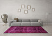 Machine Washable Persian Pink Traditional Rug in a Living Room, wshtr2243pnk