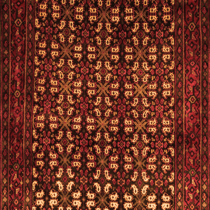 Serging Thickness of Machine Washable Persian Orange Traditional Area Rugs, wshtr2243org