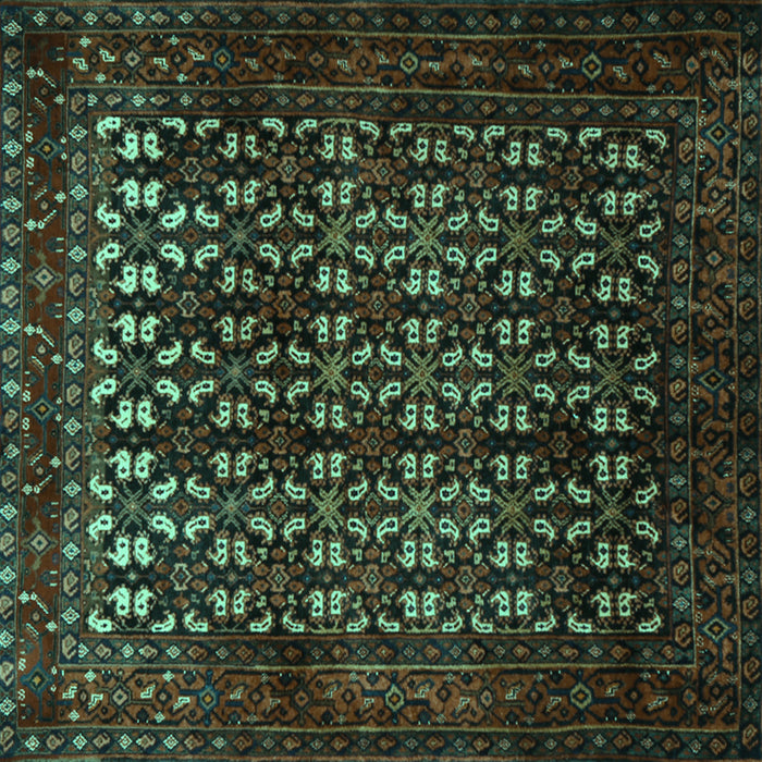 Square Persian Turquoise Traditional Rug, tr2243turq
