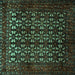 Square Persian Turquoise Traditional Rug, tr2243turq