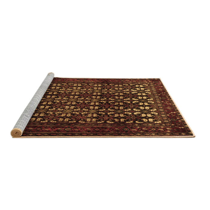 Sideview of Machine Washable Persian Brown Traditional Rug, wshtr2243brn