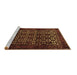 Sideview of Machine Washable Persian Brown Traditional Rug, wshtr2243brn