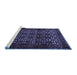 Sideview of Machine Washable Persian Blue Traditional Rug, wshtr2243blu