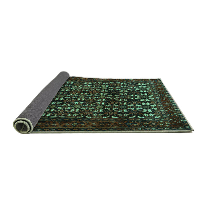 Sideview of Persian Turquoise Traditional Rug, tr2243turq
