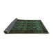 Sideview of Persian Turquoise Traditional Rug, tr2243turq