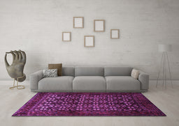 Machine Washable Persian Purple Traditional Area Rugs in a Living Room, wshtr2243pur