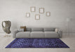 Machine Washable Persian Blue Traditional Rug in a Living Room, wshtr2243blu