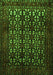 Serging Thickness of Machine Washable Persian Green Traditional Area Rugs, wshtr2243grn