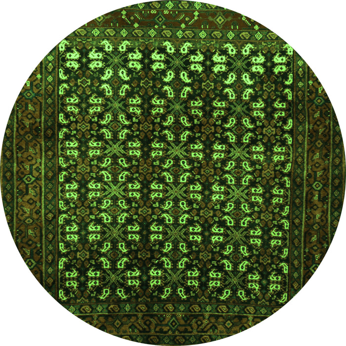 Square Persian Green Traditional Rug, tr2243grn