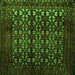 Round Machine Washable Persian Green Traditional Area Rugs, wshtr2243grn