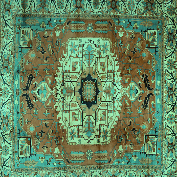 Square Persian Turquoise Traditional Rug, tr2244turq