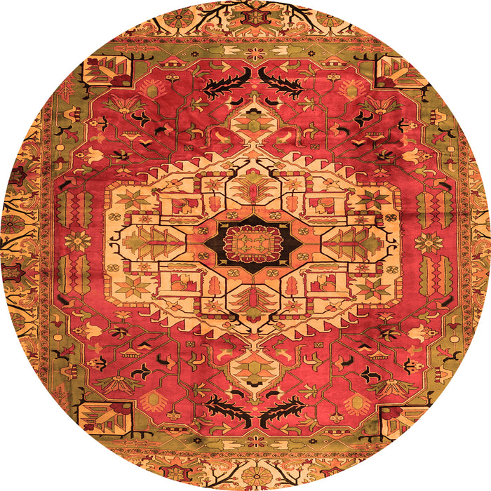 Square Persian Orange Traditional Rug, tr2244org