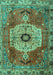 Machine Washable Persian Turquoise Traditional Area Rugs, wshtr2244turq