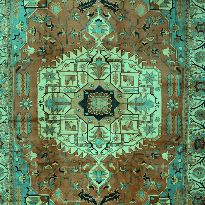 Machine Washable Persian Turquoise Traditional Area Rugs, wshtr2244turq