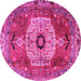 Round Persian Pink Traditional Rug, tr2244pnk