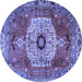 Round Persian Blue Traditional Rug, tr2244blu