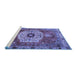 Sideview of Machine Washable Persian Blue Traditional Rug, wshtr2244blu