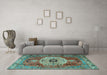 Machine Washable Persian Light Blue Traditional Rug in a Living Room, wshtr2244lblu