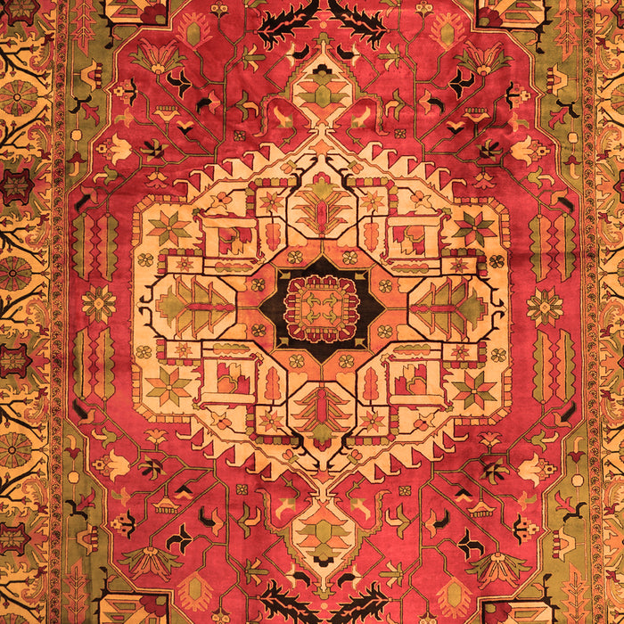 Serging Thickness of Machine Washable Persian Orange Traditional Area Rugs, wshtr2244org