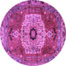 Round Persian Purple Traditional Rug, tr2244pur