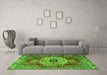 Machine Washable Persian Green Traditional Area Rugs in a Living Room,, wshtr2244grn