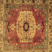 Square Machine Washable Persian Brown Traditional Rug, wshtr2244brn