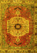 Machine Washable Persian Yellow Traditional Rug, wshtr2244yw