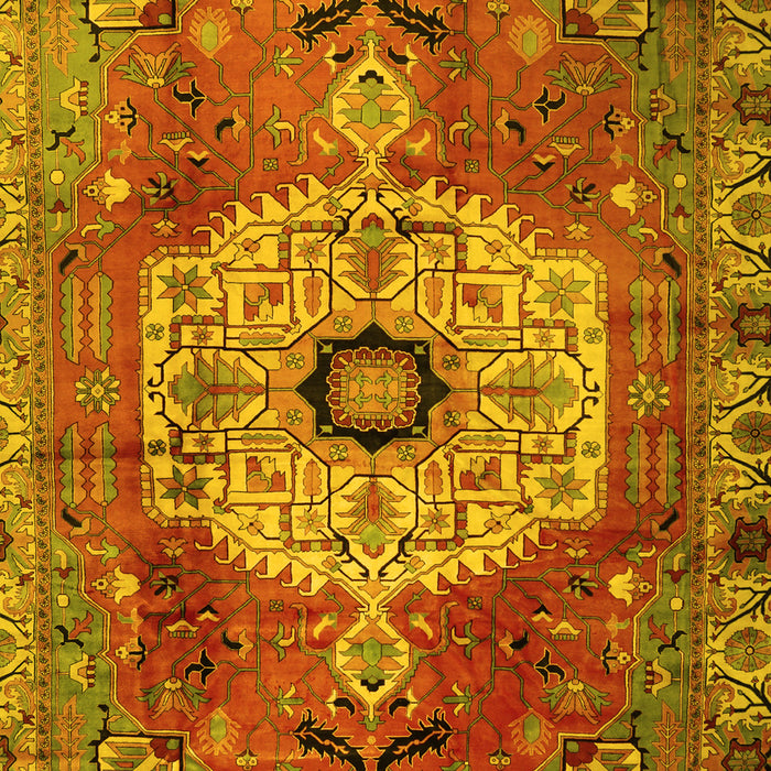 Machine Washable Persian Yellow Traditional Rug, wshtr2244yw
