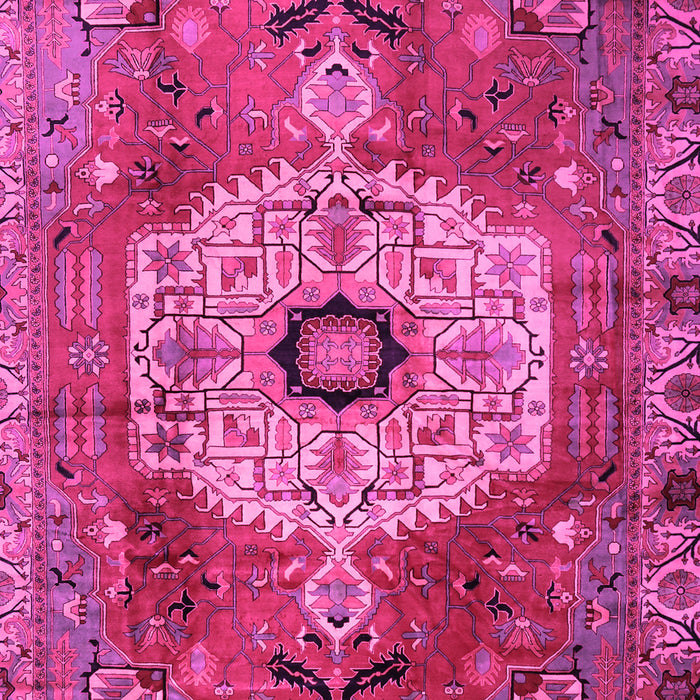 Machine Washable Persian Pink Traditional Rug, wshtr2244pnk