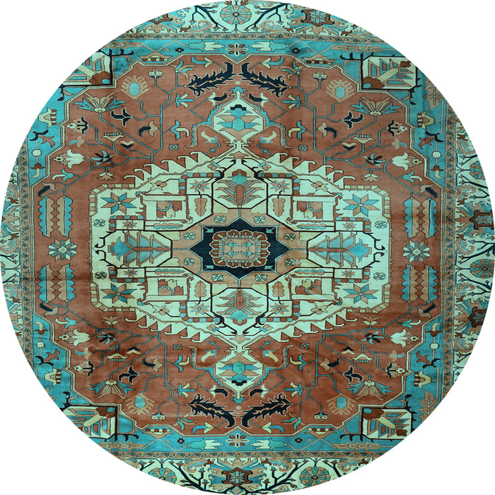 Round Persian Light Blue Traditional Rug, tr2244lblu