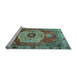 Sideview of Machine Washable Persian Light Blue Traditional Rug, wshtr2244lblu