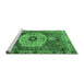 Sideview of Machine Washable Persian Emerald Green Traditional Area Rugs, wshtr2244emgrn