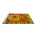 Sideview of Machine Washable Persian Yellow Traditional Rug, wshtr2244yw