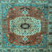 Square Persian Light Blue Traditional Rug, tr2244lblu