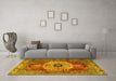 Machine Washable Persian Yellow Traditional Rug in a Living Room, wshtr2244yw