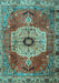 Machine Washable Persian Light Blue Traditional Rug, wshtr2244lblu