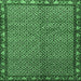 Square Persian Emerald Green Traditional Rug, tr2245emgrn
