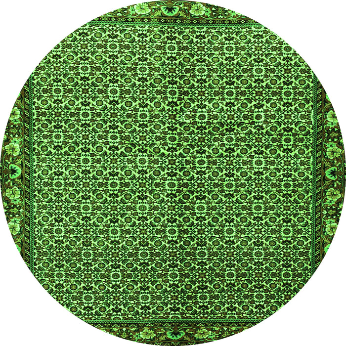 Square Persian Green Traditional Rug, tr2245grn