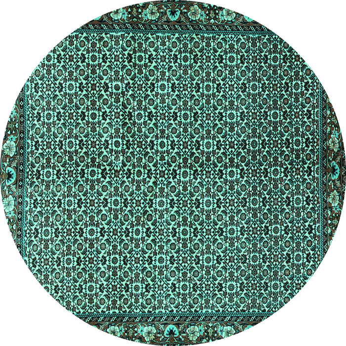 Round Persian Turquoise Traditional Rug, tr2245turq