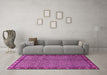 Machine Washable Persian Pink Traditional Rug in a Living Room, wshtr2245pnk