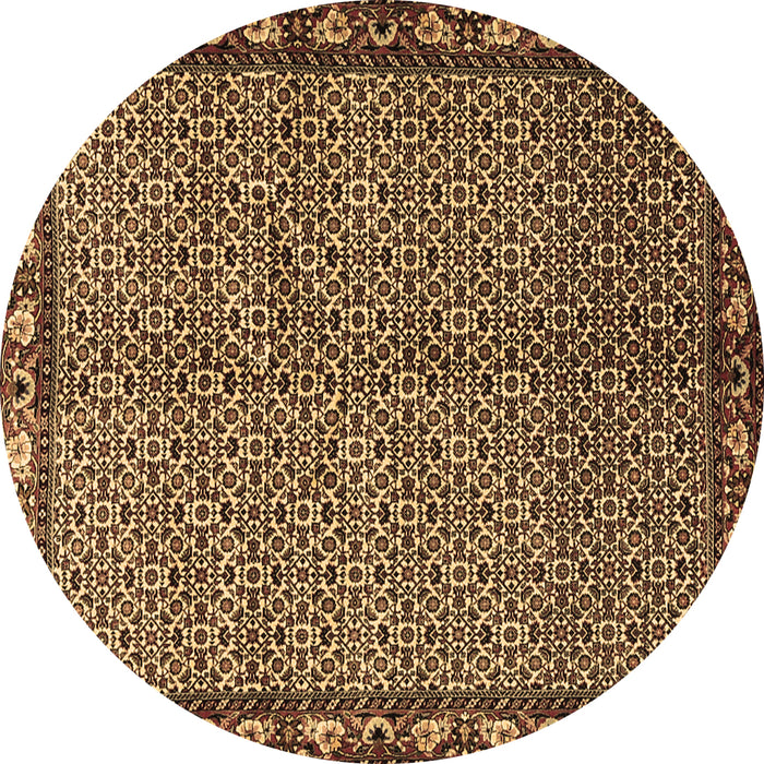 Round Machine Washable Persian Brown Traditional Rug, wshtr2245brn