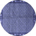 Round Persian Blue Traditional Rug, tr2245blu