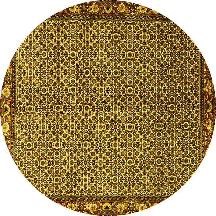Round Persian Yellow Traditional Rug, tr2245yw