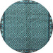 Round Machine Washable Persian Light Blue Traditional Rug, wshtr2245lblu