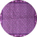 Round Persian Purple Traditional Rug, tr2245pur