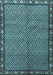 Machine Washable Persian Light Blue Traditional Rug, wshtr2245lblu