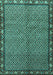 Machine Washable Persian Turquoise Traditional Area Rugs, wshtr2245turq