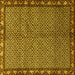 Square Persian Yellow Traditional Rug, tr2245yw